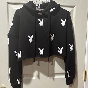 Playboy Misguided Cropped Hoodie Size 0